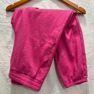 Hot pink fleece lounge, jogger pants